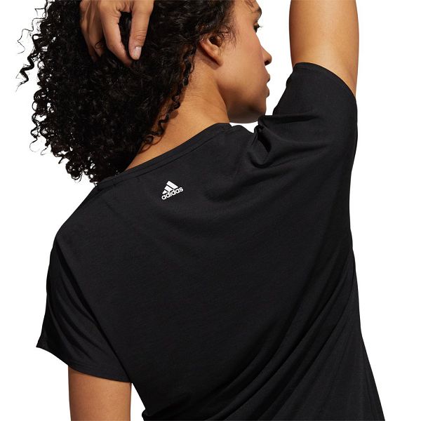 Adidas 3 Bar Lyhyt Sleeve Naisten T Paidat Mustat | ITGX-06382