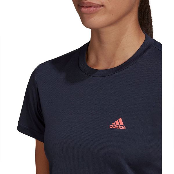 Adidas 3 Stripes Lyhyt Sleeve Naisten T Paidat Sininen | ULGT-34751