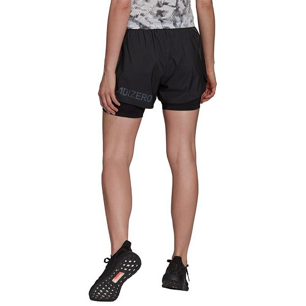 Adidas Adizero 2 In 1 Shorts Naisten Housut Mustat | PMYJ-06354