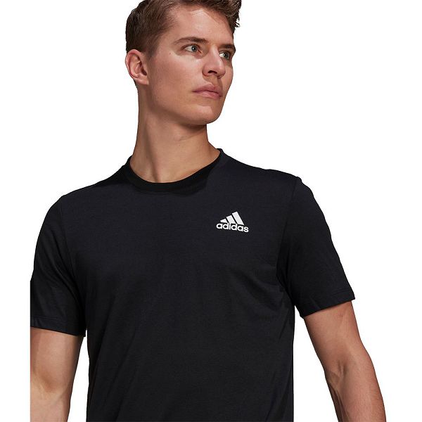 Adidas Aeroready Designed 2 Move Urheilu Lyhyt Sleeve Miesten T Paidat Mustat | BDMC-39465