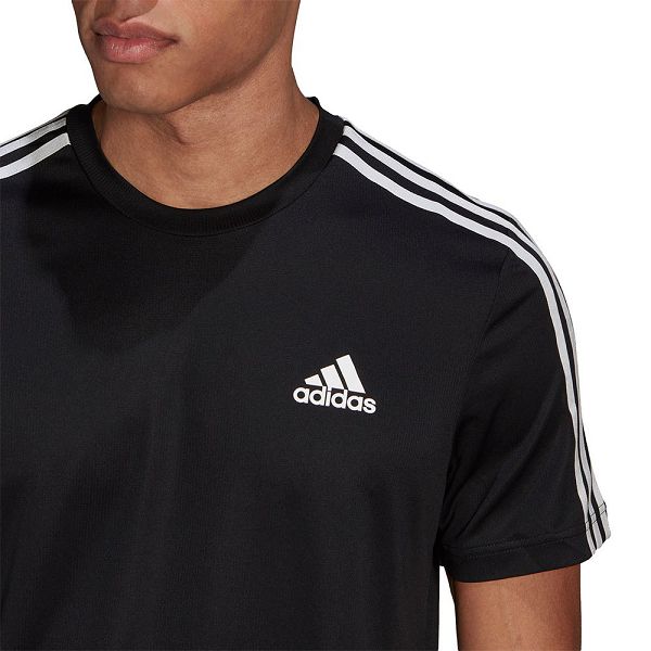 Adidas Aeroready Designed To Move Urheilu 3 Stripes Lyhyt Sleeve Miesten T Paidat Mustat | CAZW-19043