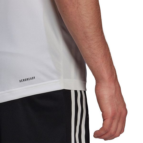 Adidas Aeroready Designed To Move Urheilu 3 Stripes Lyhyt Sleeve Miesten T Paidat Valkoinen | PWDL-26491