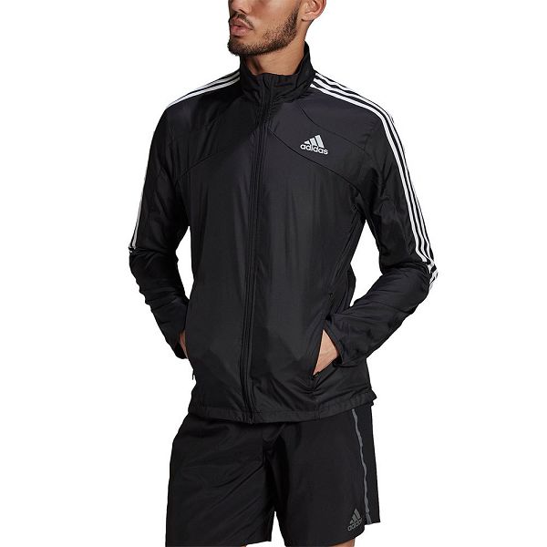 Adidas Marathon 3 Stripes Miesten Takki Mustat | XMIS-89175