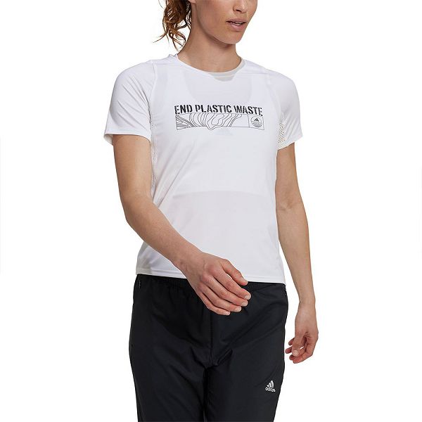 Adidas Parley Run Fast Lyhyt Sleeve Naisten T Paidat Valkoinen | FNHC-63710