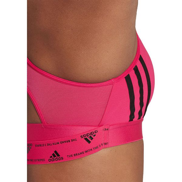 Adidas Power Medium-Support 3 Stripes Naisten Urheiluliivit Pinkki | ZWKQ-09257