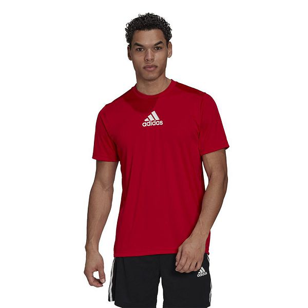 Adidas Primeblue Designed To Move Urheilu 3-Stripes Lyhyt Sleeve Miesten T Paidat Punainen | AWLO-45629