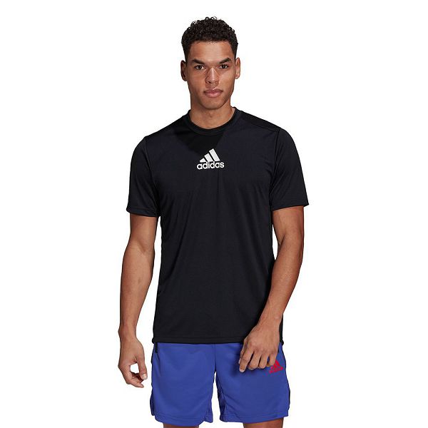 Adidas Primeblue Designed To Move Urheilu 3 Stripes Lyhyt Sleeve Miesten T Paidat Mustat | VZDU-91253