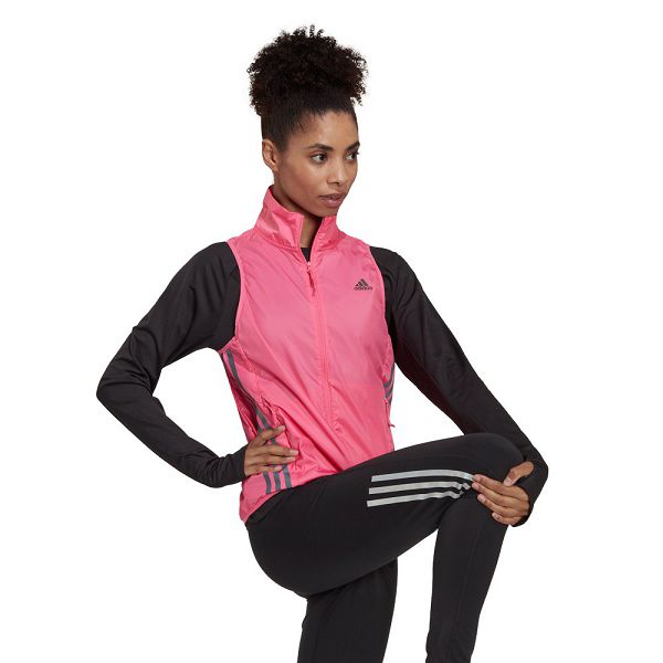 Adidas Run Icon 3 Stripes Koulutus Gilet Naisten Liivit Pinkki | FBIO-79568