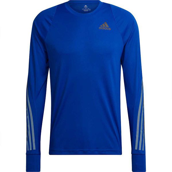 Adidas Run Icon Full Reflective 3 Stripes Long Sleeve Miesten T Paidat Sininen | JHOS-06751