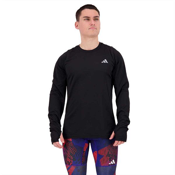 Adidas Run Icons 3S Long Sleeve Miesten T Paidat Mustat | VEDO-03215