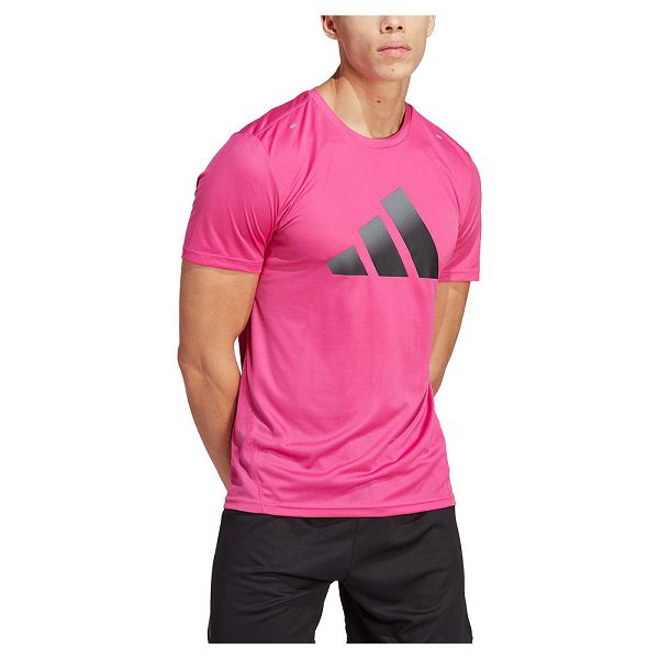 Adidas Run Icons 3 Bar Lyhyt Sleeve Miesten T Paidat Pinkki | RNMU-57439