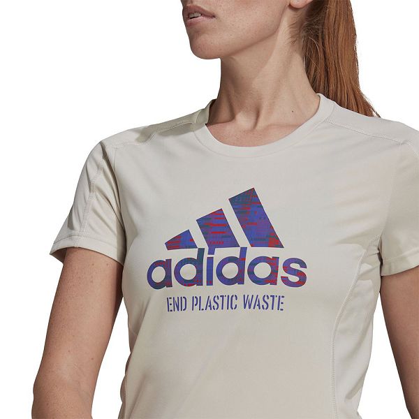 Adidas Run for the Oceans Graafinen Lyhyt Sleeve Naisten T Paidat Beige | BSMV-09416