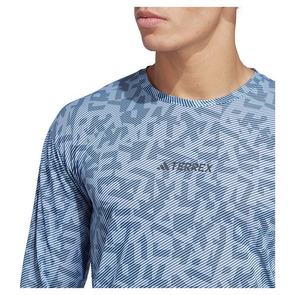 Adidas Trail Gfx Long Sleeve Miesten T Paidat Sininen | PWUB-21760