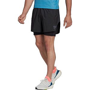 Adidas Adizero 2 In 1 Shorts Miesten Housut Mustat | EZDX-48923